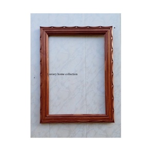 Cadre de miroir en bois d'inspiration vintage pour chambre ou couloir de style bohème avec attrait rustique en bois fini à la main - Product Image 2