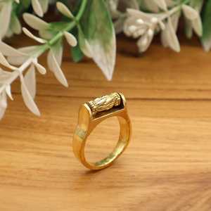 Hermosa Bohemia manos rezando anillo de racimo de latón Tribal bambú declaración regalo para mujeres - Product Image 1