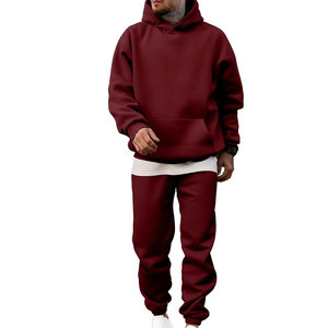 Conjunto Deportivo Profesional de Otoño Invierno para Hombre, Corte Regular, Color Sólido, con Capucha, 100% Algodón, Sudadera con Capucha y Pantalones Deportivos de Moda Hip Hop - Product Image 1