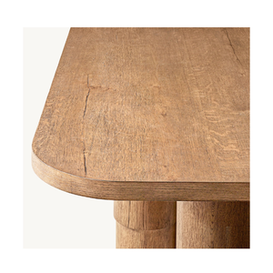 Table d'appoint minimaliste en bois de teck massif avec finition naturelle - Product Image 3