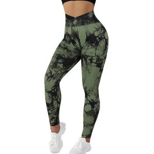 Leggings de Yoga de Cintura Alta para Mujer al por Mayor, Elásticos, de Spandex/Poliéster, Ropa Deportiva con Estampado, Servicio OEM - Product Image 3