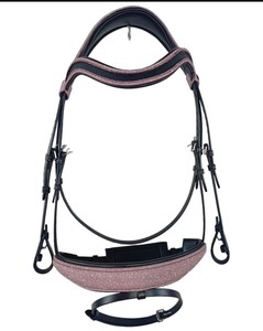 Bride de cheval de style selle occidentale anatomique, cuir rembourré avec design décoratif fantaisie pour l'équitation - Product Image 2