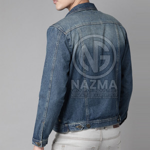 Hot Selling Premium Quality 100% Cotton Front Logo Jeans Jacket Comfortable Men Winter Jackets for Online Sale - Product Image 2