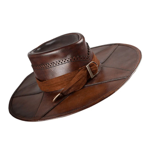 New Stylish Genuine Cowhide Cowboy Leather <b>Hat</b> High Quality Casual Outdoor Adjustable for Men - Product Image 3