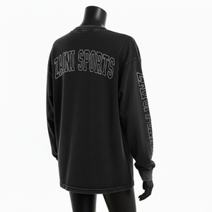 Nouveau T-shirt à manches longues en coton de haute qualité 2026, tissu respirant, couleur crème, impression de logo personnalisée, chemise à manches longues en coton - Product Image 3