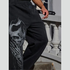 Pantalons de survêtement surdimensionnés en velours côtelé personnalisés 2025, streetwear pour hommes et femmes, gym, fitness, 100% coton, léger, avec cordon de serrage - Product Image 4