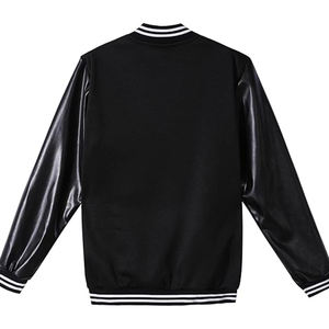 Chaqueta universitaria de mujer acolchada de lana de calidad superior hecha a medida al por mayor con cuello en V botón béisbol bordado impreso liso teñido - Product Image 3