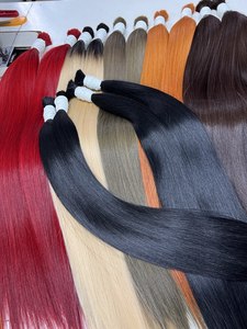 Top Grade High Quality Customizable Cuticle Ailgned All Color Bulk Human Hair Extensions Straight Wavy Curly Texture - Product Image 3