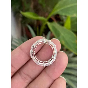 Eternity Band Pear Cut <b>Moonstone</b> <b>Ring</b> 925 Sterling Silver Handmade Gemstone <b>Ring</b> Wholesale Jewelry Supplier - Product Image 6