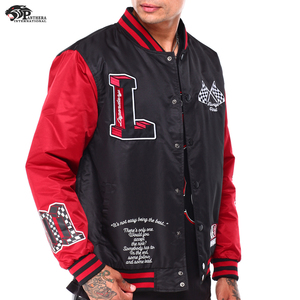 Veste légère en satin avec broderie de course avec détails personnalisés Vêtements d'extérieur de saison d'hiver à col montant pour les collèges - Product Image 5