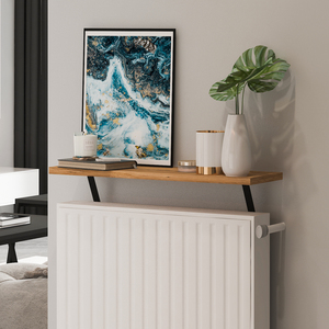 Étagère supérieure ergonomique en nid d'abeille ADIN (60 cm) étagère de radiateur en pin atlantique étagères murales décor à la maison Style salon meubles de maison - Product Image 4