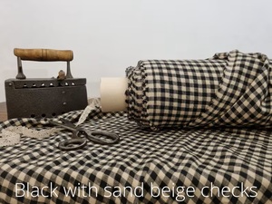 Tela de lino orgánico 100% al por mayor cuadros verdes naturales 115 ''/292cm tejido de anchura extra textiles para el hogar costura sofá vestido niñas - Product Image 5