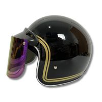 Nouveau casque de moto rétro CRX Bogo-X de haute qualité noir brillant avec visière transparente doublure en mousse ABS approuvé par le DOT face ouverte