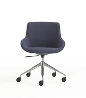 Fauteuil de loisirs moderne avec mousse moulée, base en aluminium, roulettes en nylon pour bureau, hôtel, usage domestique