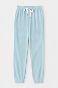 Pantalon de jogging d'hiver en tricot côtelé, taille élastique, cordon de serrage réglable, tissu doux et respirant, coupe-vent, écologique, large pour femme - Product Image 6
