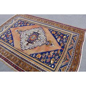 Tapis en laine Patchwork noir marron traditionnel 5.9x8.2 pieds fait à la main nouveau chevet Rectangle turc Vintage 9x12 Latex Polyester - Product Image 4