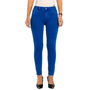 Women's High Quality Plus Size Custom Color <b>Jeans</b> Pant with <b>Elastic</b> <b>Waist</b> Summer Flat Front Style - Product Image 1