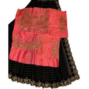 Surat-Camisa de algodón de Color negro con perlas bordadas para mujer, blusa de trabajo de Color negro, diseño indio, novedad - Product Image 5