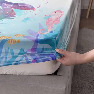 Vente en gros de protège-matelas en coton avec logo personnalisé, jupe simple et paisible imperméable à l'eau OEM/ODM avec motif imprimé de punaises de lit - Product Image 5