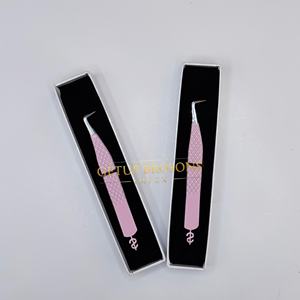 Pestañas GETUP BROSONS IMPEX de 90 Grados, Color Rosa, Diseño con Corte de Diamante, Acero Inoxidable, Antimagnéticas, Antiestáticas, Suaves - Product Image 2