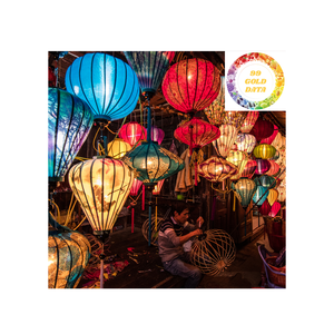 Linternas artesanales de seda de Vietnam para instalación en exteriores en festivales Eventos culturales y calles festivas - Product Image 6