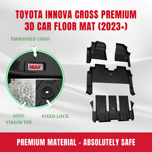 Tapis de voiture TPE tout temps pour Toyota Innova Cross Full Set Noir 3mm 55x100cm avec 2 ans de garantie du Vietnam - Product Image 2
