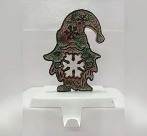 Porte-chaussettes de Noël en forme de flocon de neige, en métal et en bois, décoration de fête à prix avantageux - Product Image 1