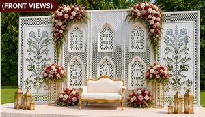 Perfect Theme Mirror Work <b>Backdrop</b> for Stage Customized White Theme Shiny Mirrored Wedding <b>Frames</b> /Panels Manufacturer Big Event - Product Image 4