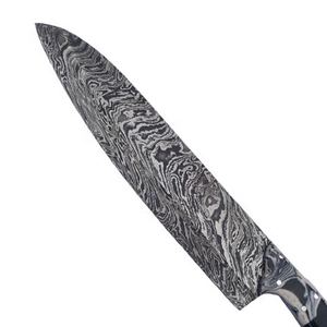 Cuchillo de Chef de Acero de Damasco con Espiga Gruesa y Mango de Madera, Apto para Lavavajillas, Alta Durabilidad para Uso Profesional en la Cocina - Product Image 6