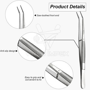 แหนบปลายแหลมคุณภาพสูง แหนบปลายแหลมสแตนเลส แหนบปลายแหลมสกรีนโลโก้ - Product Image 3