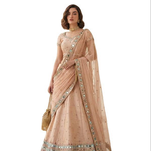 Heavythread, zari, sequins ปักและกระจกจริงปักด้วยมืองานแต่งคอลเลกชัน - Product Image 1