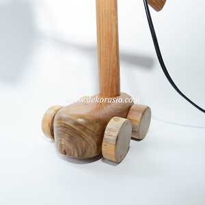 Lampe de chevet LED en bois de style moderne, forme unique personnalisée, naturelle, décorative, alimentation électrique, pour chambre à coucher - Product Image 3