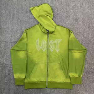 Sudadera con Capucha Personalizada de Algodón Grueso con Lavado Ácido para Hombre, Sudadera con Capucha Vintage Lavada, Sudadera con Capucha Extra Grande para Hombre, Sudadera con Capucha con Cremallera de Moda de Invierno para Hombre al por Mayor - Product Image 1