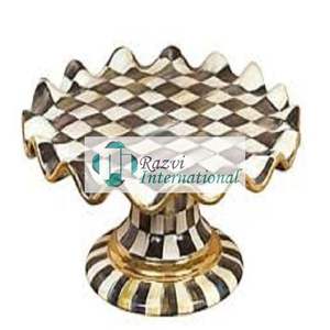 High Quality Gold Plated Finished Metal Top with Wooden Base Fancy Design <b>Cake</b> Stand for <b>Wedding</b> Party Event and Restaurant - Product Image 3