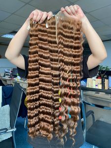 Extension de cheveux Remy cambodgienne de qualité supérieure cuticule vierge alignée couleur queue de cheval bouclée cheveux humains de haute qualité - Product Image 5