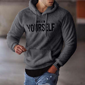 Sherpa Hoodies Men <b>Warm</b> <b>Fleece</b> Hoodie Soft Sherpa Interior Comfortable Winter Clothing Daily Wear - Product Image 1