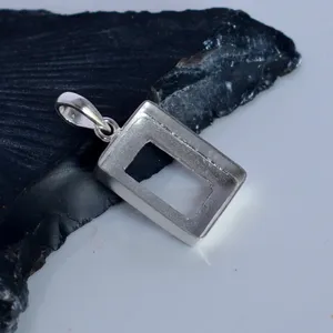 Colgante de ajuste en blanco de Plata de Ley 925, pinza de 14MM con forma de cojín, bisel de piedras preciosas, taza, colgante en blanco, fabricación de joyería DIY - Product Image 4