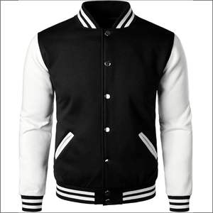 Chaqueta universitaria personalizable OEM para hombre, nuevo diseño de moda con chaqueta de béisbol universitaria bordada de estilo suelto para hombre - Product Image 1