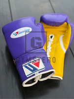 Gants de boxe en cuir de qualité supérieure, à doigts entiers, avec sangle de poignet réglable, respirants, à lacets, avec logo personnalisé