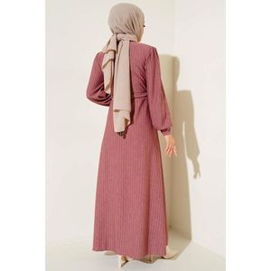 Robe rayée coupe fine Dusty Rose - Product Image 4