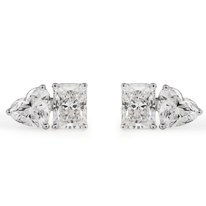 Pendientes de Diamantes Radiantes y Heart Lab Duo, Joyería Elegante con Diamantes - Product Image 1