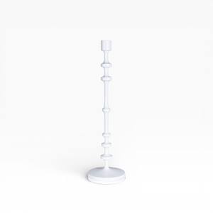 <b>Tall</b> White Decorative Candle Holder With Sculpted Body For Luxury Interior And Event Styling - Product Image 1