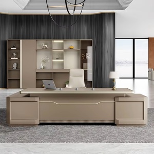 Custom Size Luxury Executive Office <b>Desk</b> L Shaped Wood Panel Open Work Space Staff Cluster <b>Workstation</b> Table - Product Image 1