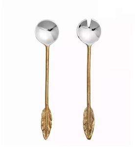 Salade servant décoratif feuille fin poignée Premium couverts vaisselle salade service ensemble maison Restaurants hôtels Arts décoratifs - Product Image 2