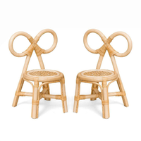 Chaise enfant moderne en rotin avec oreilles de lapin, écologique, tressée à la main, empilable, mobilier bébé fabriqué au Vietnam, vente directe d'usine
