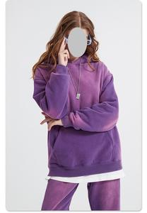 2025 nouveauté à la mode couleur unie lavage à l'acide à capuche femmes coupe confortable Style décontracté marque privée bas quantité minimale de commande usine - Product Image 4