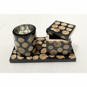 Brûleur d'encens islamique de qualité supérieure avec incrustation de nacre dans une boîte en acrylique, fait main, écologique, cadeau religieux arabe - Product Image 5