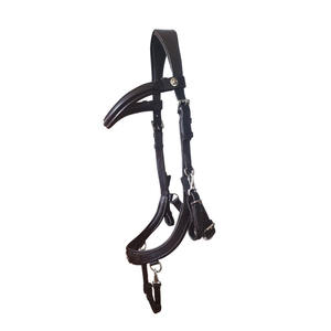 Brida de caballo de snaffle de doma anatómica de lujo Diseño indio colorido de cuero genuino para montar - Product Image 6