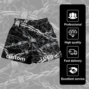 Short de sport OEM avec poches pour hommes, short d'entraînement en nylon avec logo personnalisé de 5 pouces, short de gymnastique noir pour hommes - Product Image 1