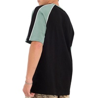 T-shirt personnalisé vintage hip-hop vierge en soie/coton, panneaux multicolores, 220 g/m², séchage rapide, respirant, coupe classique, haut de sport